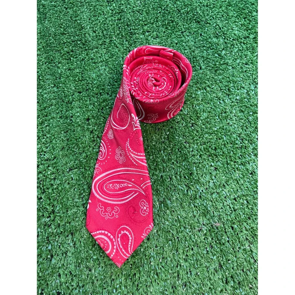 Dako Red Paisley Necktie Menswear Formal Wedding‎ Party Business Attire Silk